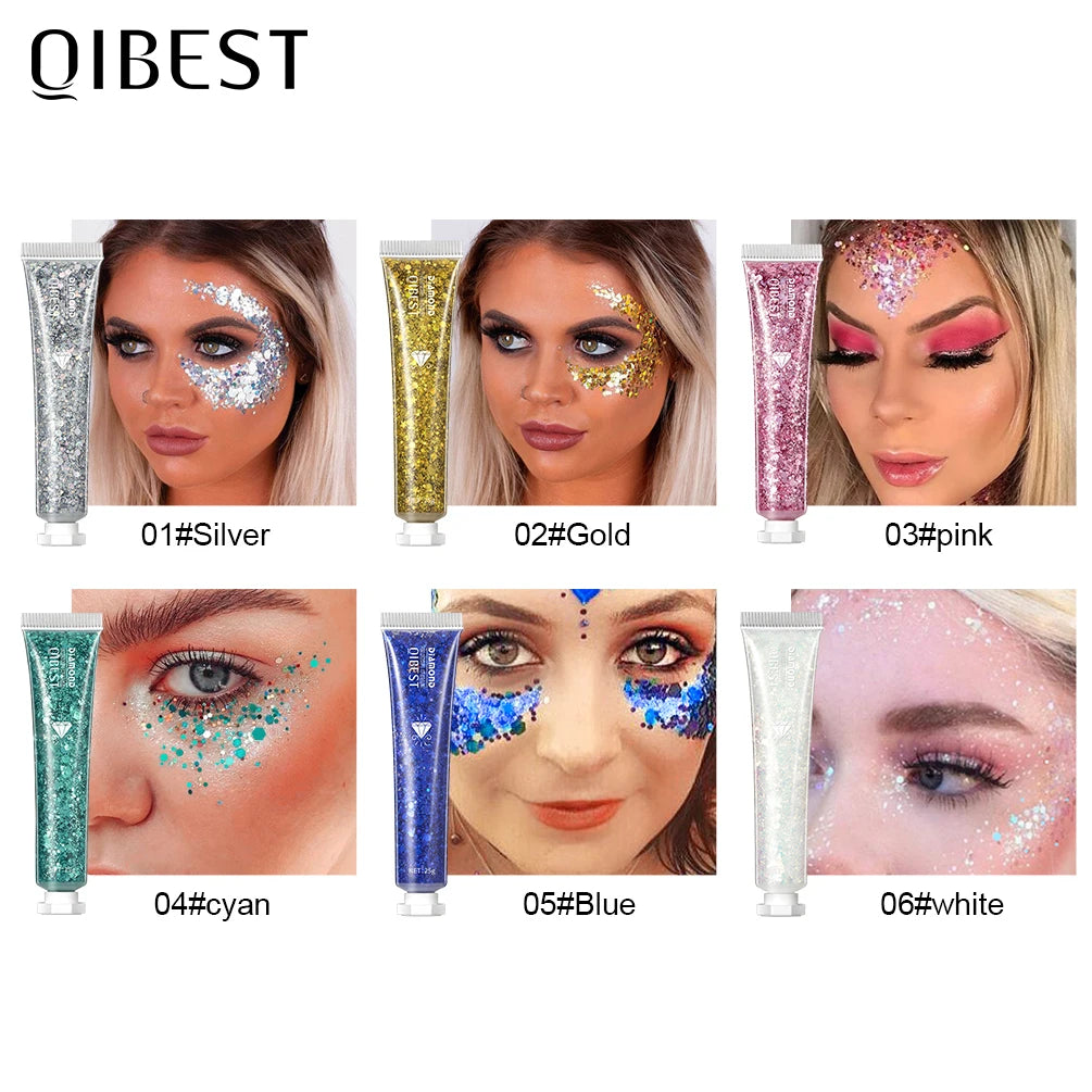 QIBEST 6 Colors Highlighter Powder Glitter Sequins Gel Shimmer Contour Blush Powder Makeup For Face Body Highlight Makeup Tools - AliExpress 66
