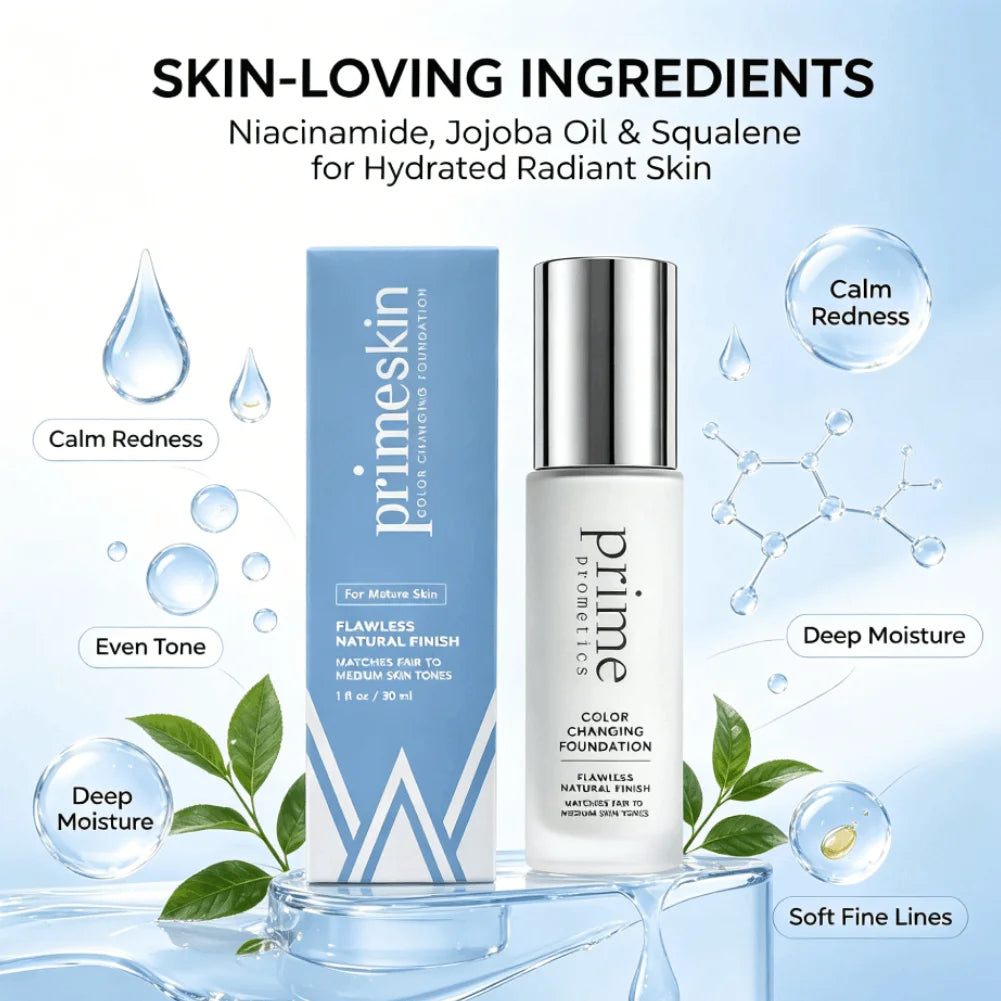 30ml Color Changing Foundation Soft Matte Long Lasting Hydrating Makeup Base Natural Flawless Coverage for Mature Skin