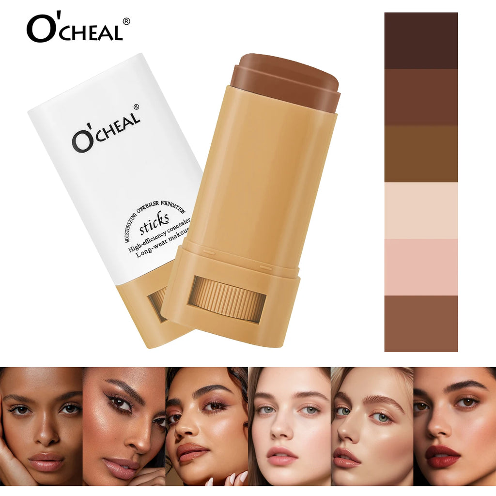 O'cheal Face Foundation Sticks Moisturizing Concealer Contouring Cream Matte Bronzer Face Brighten Makeup Beauty Cosmestic