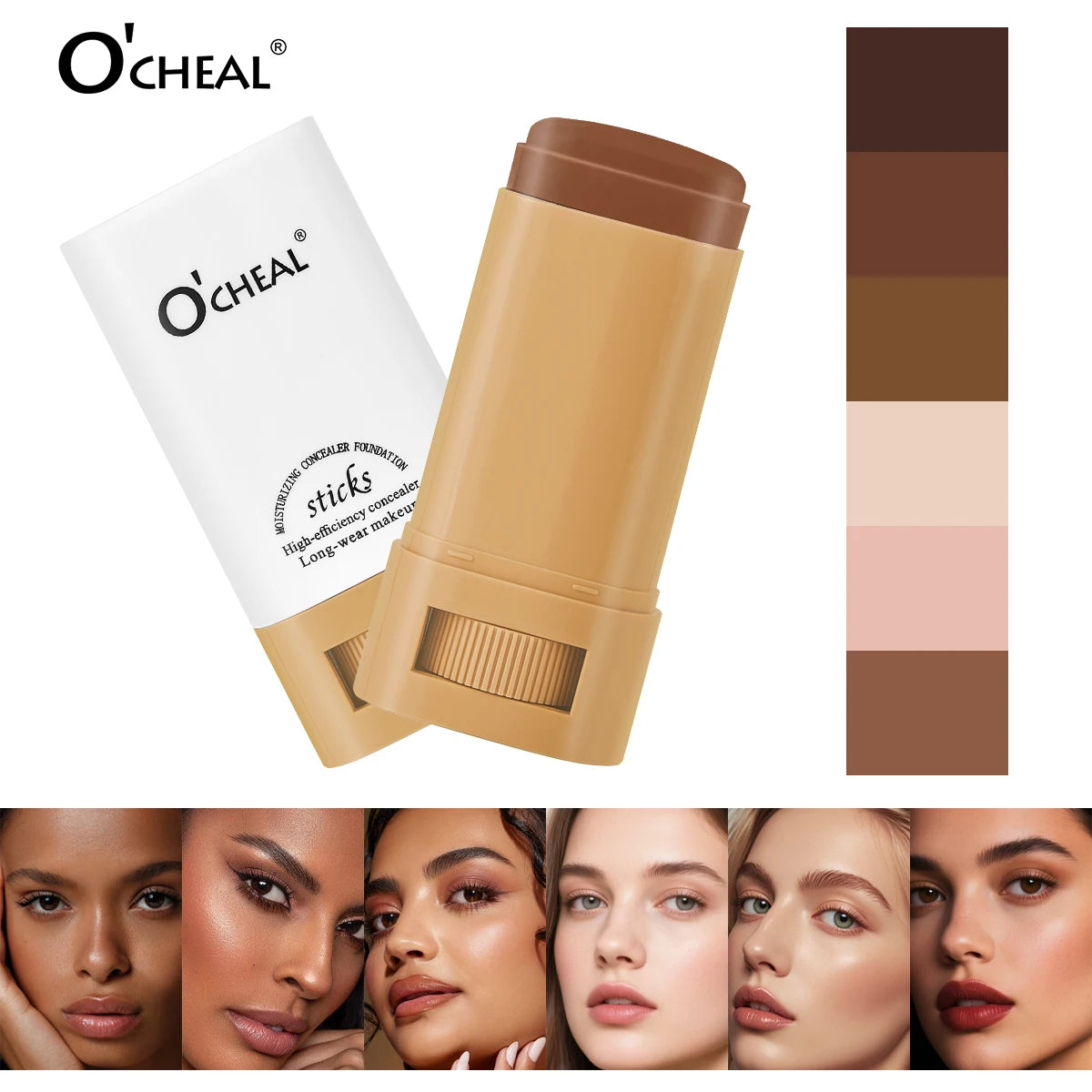 O'cheal Face Foundation Sticks Moisturizing Concealer Contouring Cream Matte Bronzer Face Brighten Makeup Beauty Cosmestic