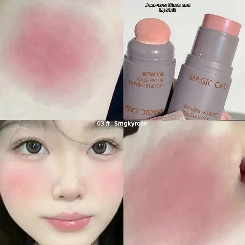 Monochrome Cream Blusher Double Ended Stick Sponge Natural Long Lasting Brightening Face Contouring Makeup Cosmetic
