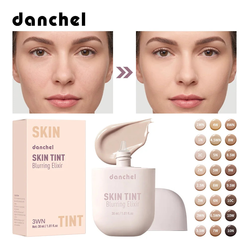 Skin Tint Blurring Elixir Even Skin Tone 12h Long-lasting Natural Finish Hide Pores Fine Lines Lightweight Breathable Skin Tint