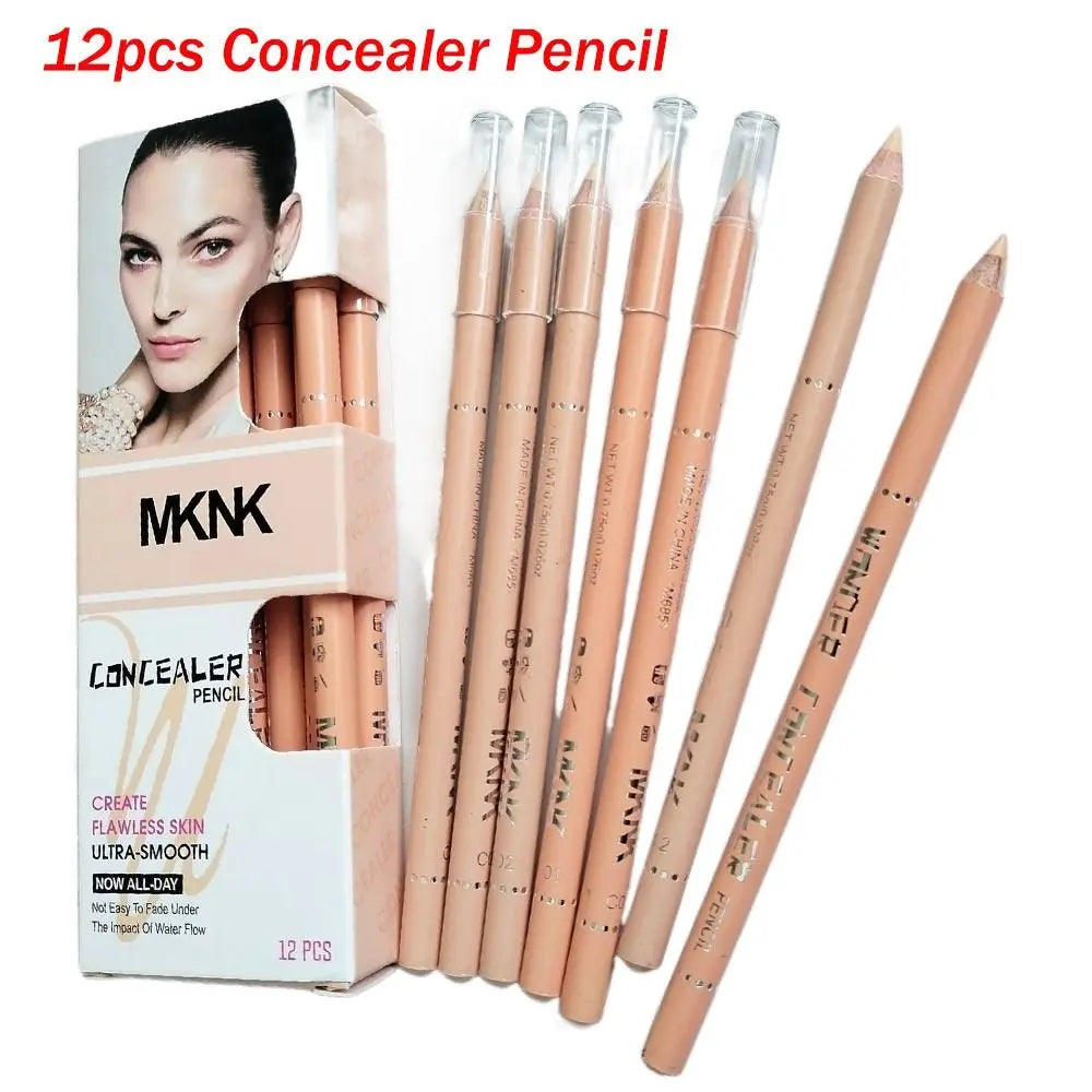12pcs 2 Colors Face Concealer Pencil Can Perfection Conceal Blemish Dark Circle Wonder Concealer Pencil Evens Out Skin Tone