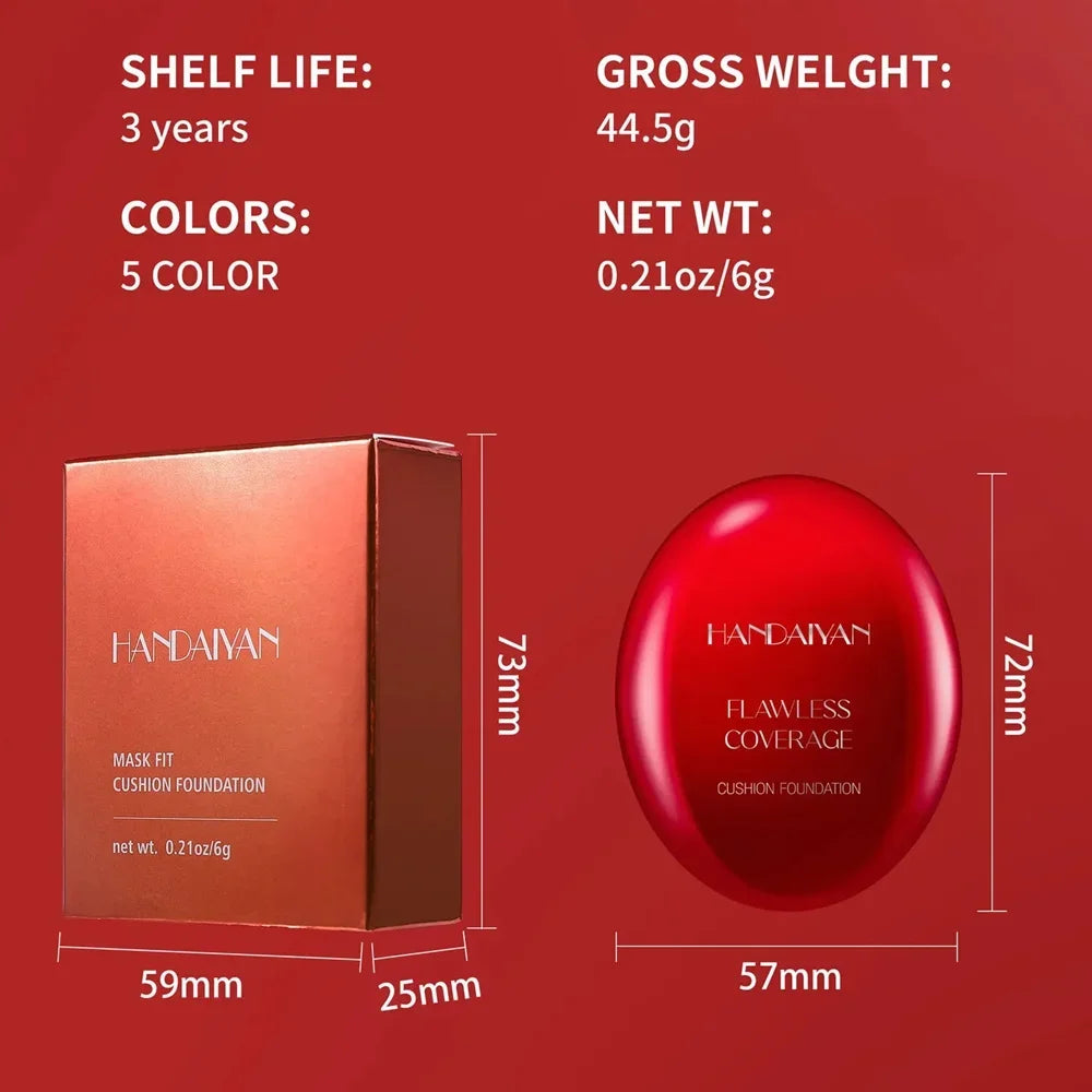 Air Cushion Foundation Light Natural Concealer Red Shell Foundation Natural Brighten Skin Color Long Lasting Makeup Foundation - AliExpress 66