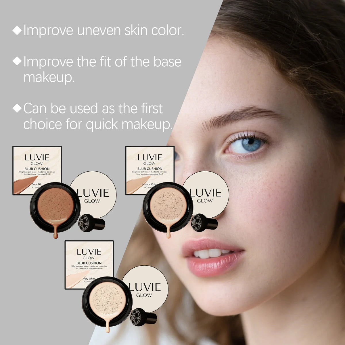 Mushroom Head Air Cushion Moisturizing Whitening Concealer CC Cream Foundation Waterproof Oil Control Long-Lasting Nude Makeup - AliExpress 66