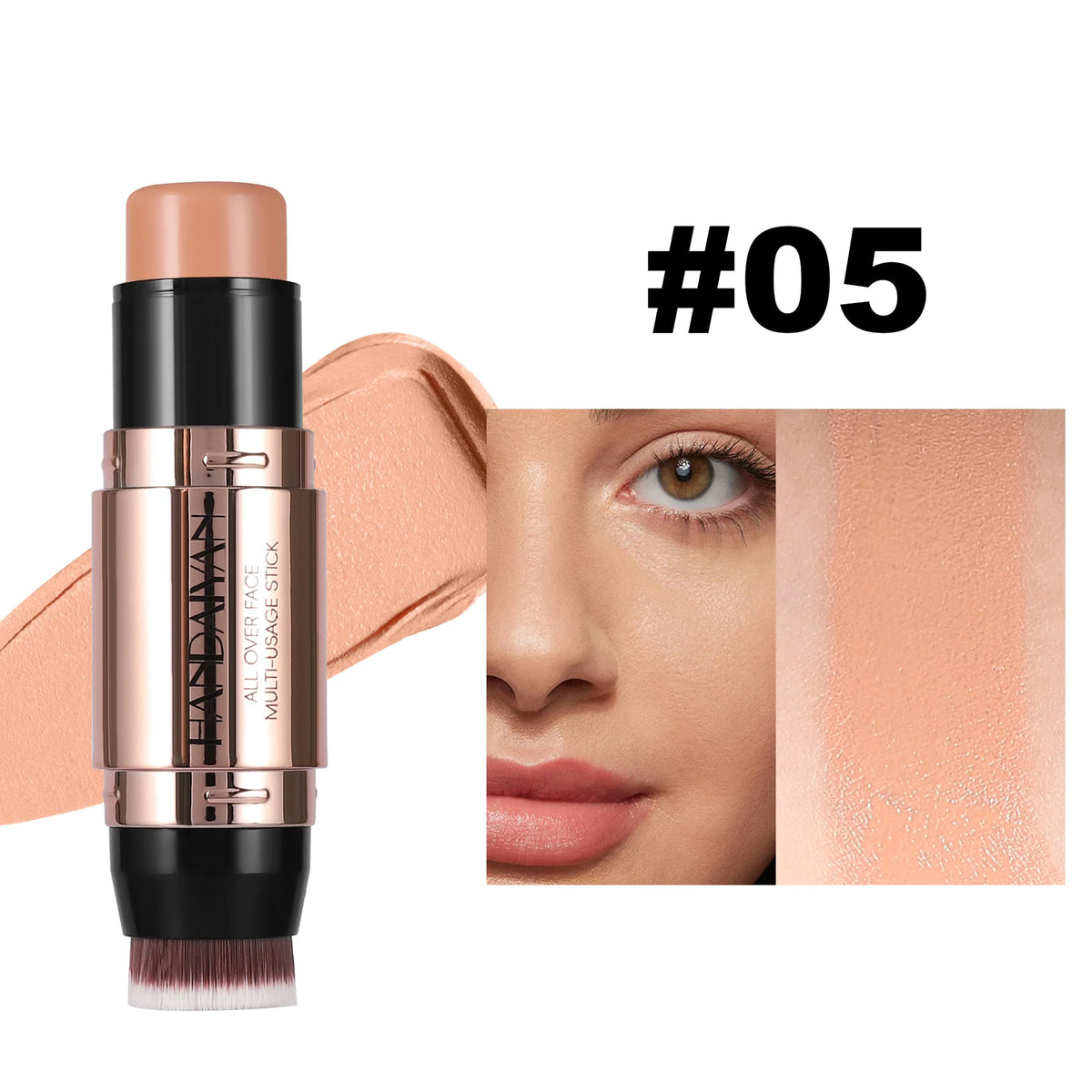 Double Head Highlighter Stick Contour Stick Waterproof Natural Silky Smooth Face Contouring for Nose Shadow With Makeup Brushes - AliExpress 66