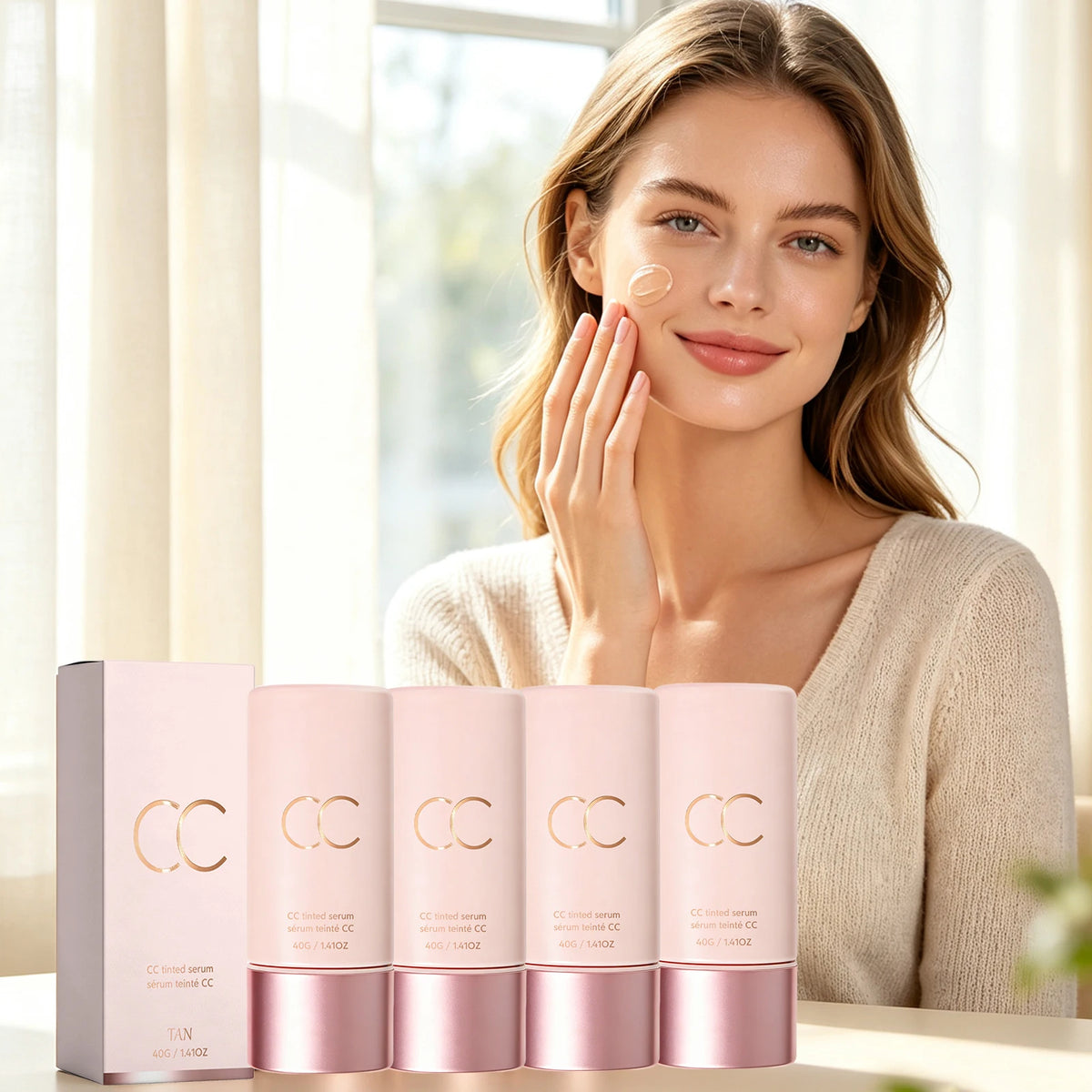 CC Plain Makeup Cream Anti Aging Waterproof Concealer Brightening Hydrating Skin Easy To Blend Long Last Natural Finish Makeup