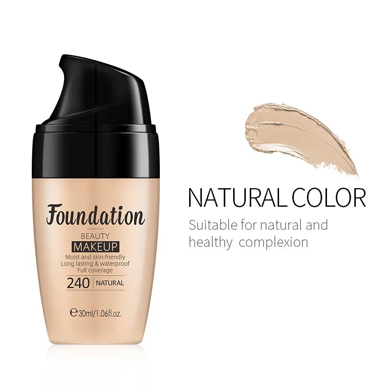 30ml Natural 3-Tone Moisturizing Concealer Full Coverage Pores Dark Circles Ivory Foundation with Easy-Use Pump Head Cosmetics - AliExpress 66