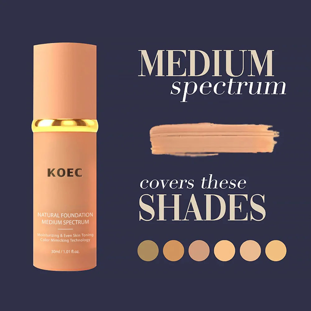 30ml KOEC Medium Spectrum Natural Foundation Moisturizing Even Skin Toning Color Mimicking Covering Shades Natural Mild Formula - AliExpress 66
