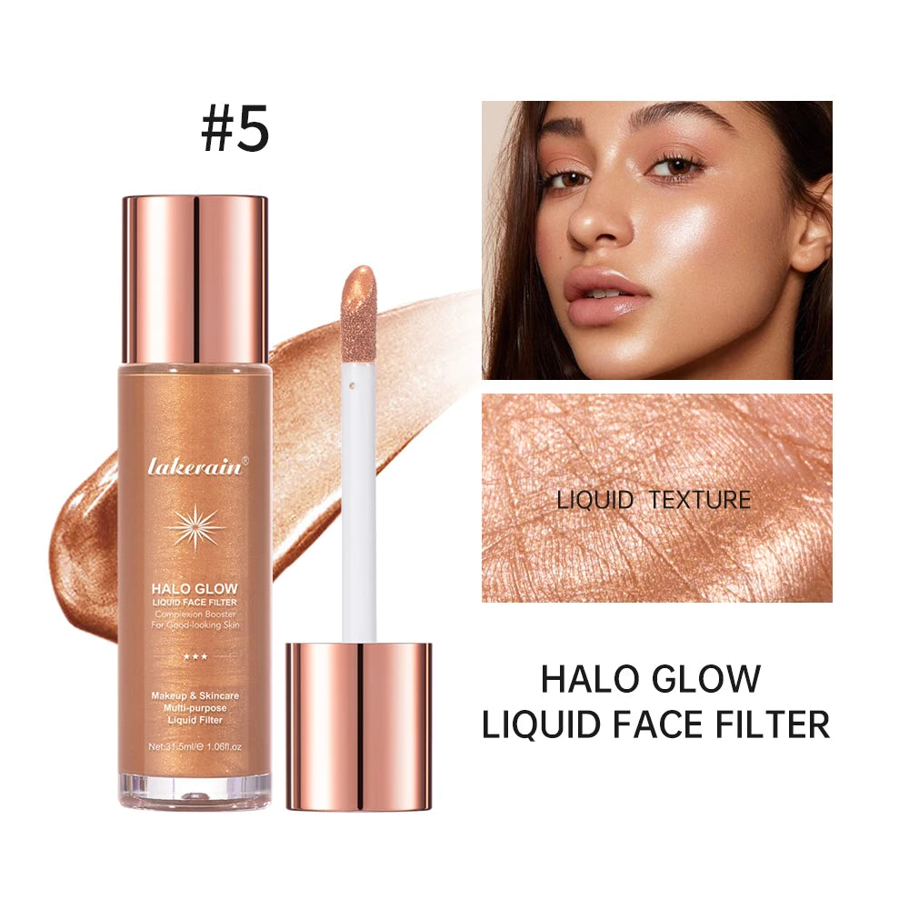Halo Glow Liquid Filter Liquid Highlighter Face Contouring Pearlescent Makeup Brightener Bronzer Glow Body Face Contour Shimmer - AliExpress 66