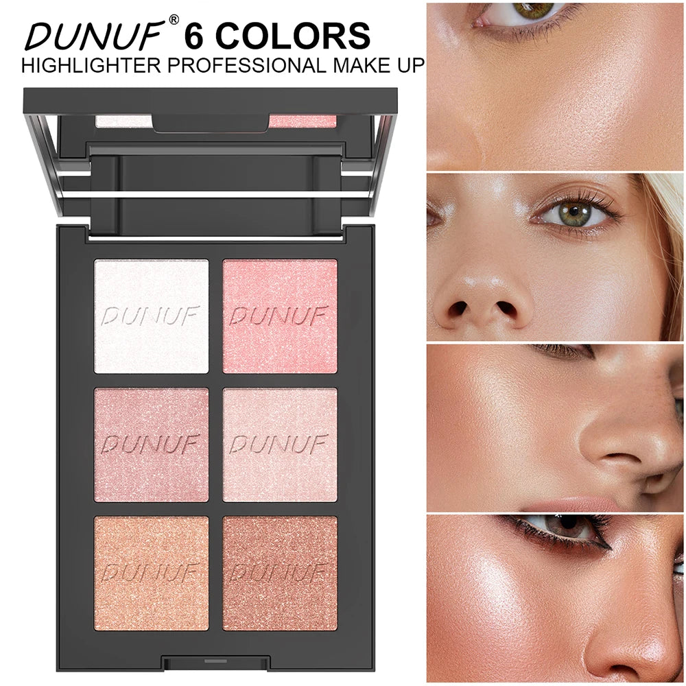 6 color Highlighter Palette Highly Pigmented Long Lasting Waterproof Natural Contour Powder Matte Pearl Body Face Highlighting - AliExpress 66