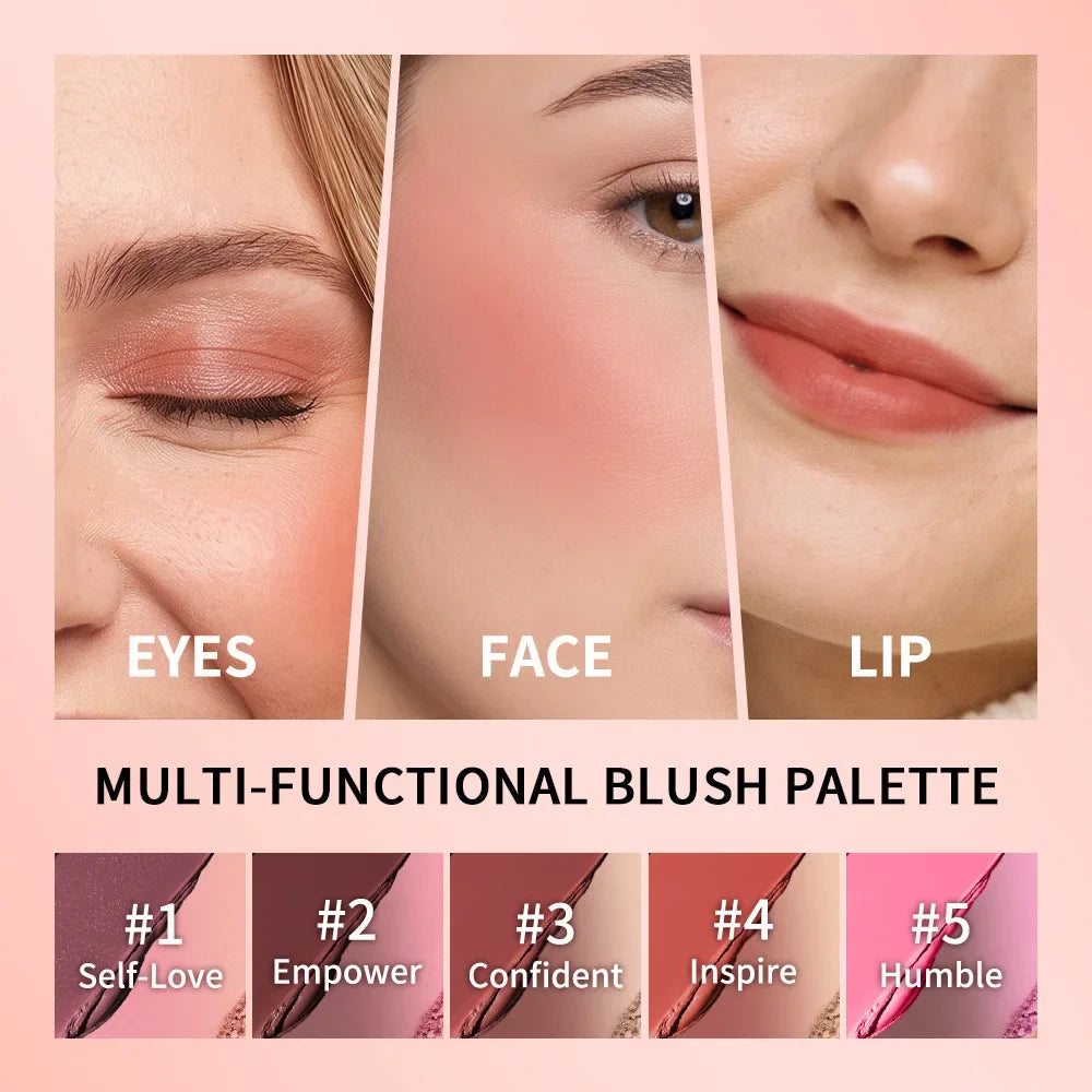 Dual Color Triangle Blush Palette, Matte & Shimmer Blendable Cheek Blush Powder, Long Lasting Natural Flush Face Blush Makeup - AliExpress 66