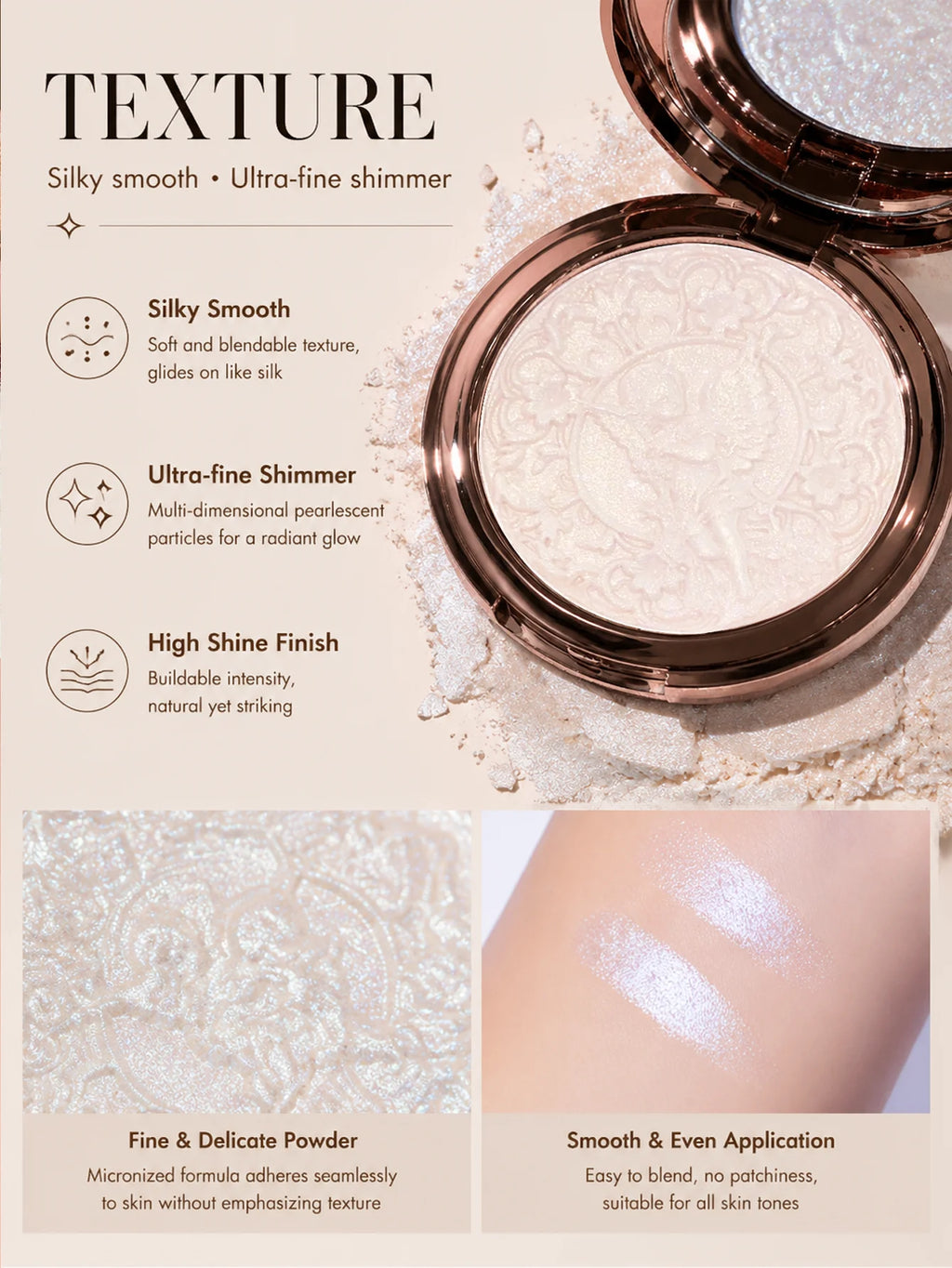 Vintage Angel Carved Highlighter Powder Pearlescent Shimmer Silky Smooth Face Highlight Illuminator Long Lasting Luminous Makeup