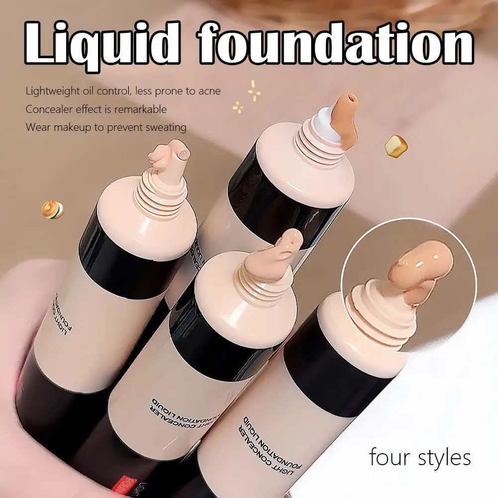 Concealer Foundation Liquid Full Coverage Long-Lasting Waterproof Concealer Natural Color Face Base Acne Spot Concealer