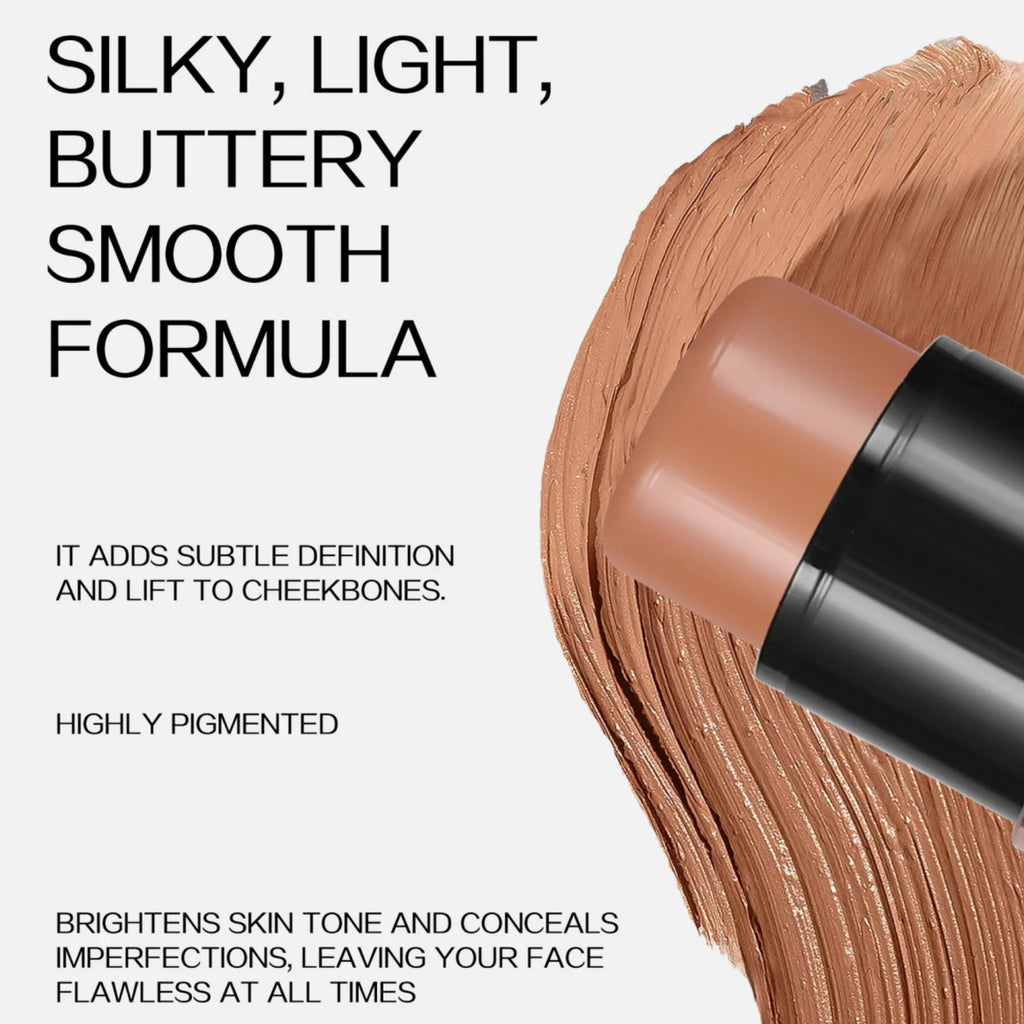 Double Head Highlighter Stick Contour Stick Waterproof Natural Silky Smooth Face Contouring for Nose Shadow With Makeup Brushes - AliExpress 66