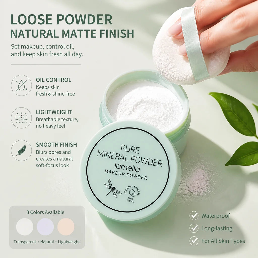 3 Colors Makeup Loose Powder Transparent Natural Face Finishing Powder Professional Oil-control Waterproof Matte Setting Powder - AliExpress 66
