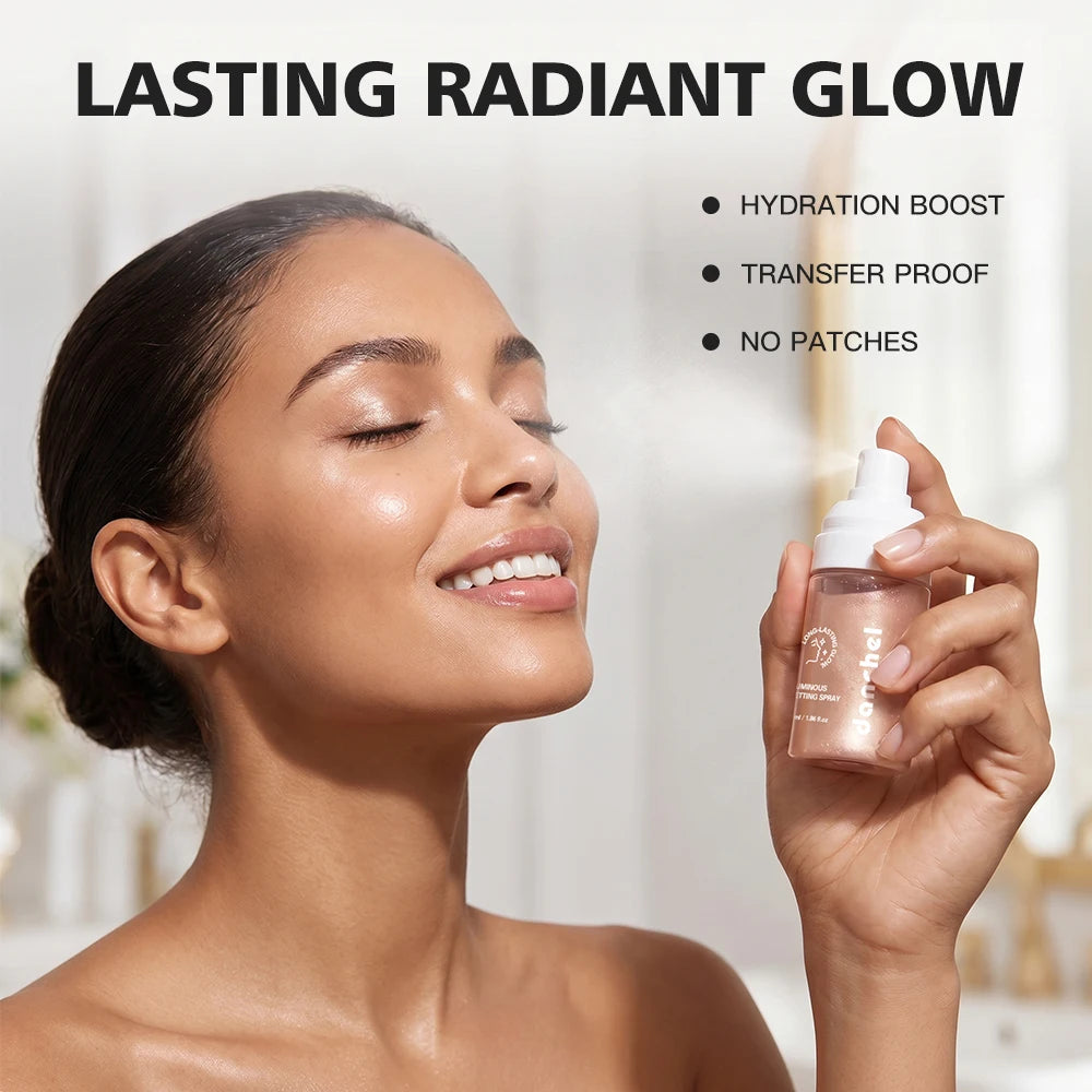 Luminous Setting Spray Long Lasting Locks Makeup Smudge-resistant Non-sticky Quick-drying Luminous Dewy Finish Setting Spray