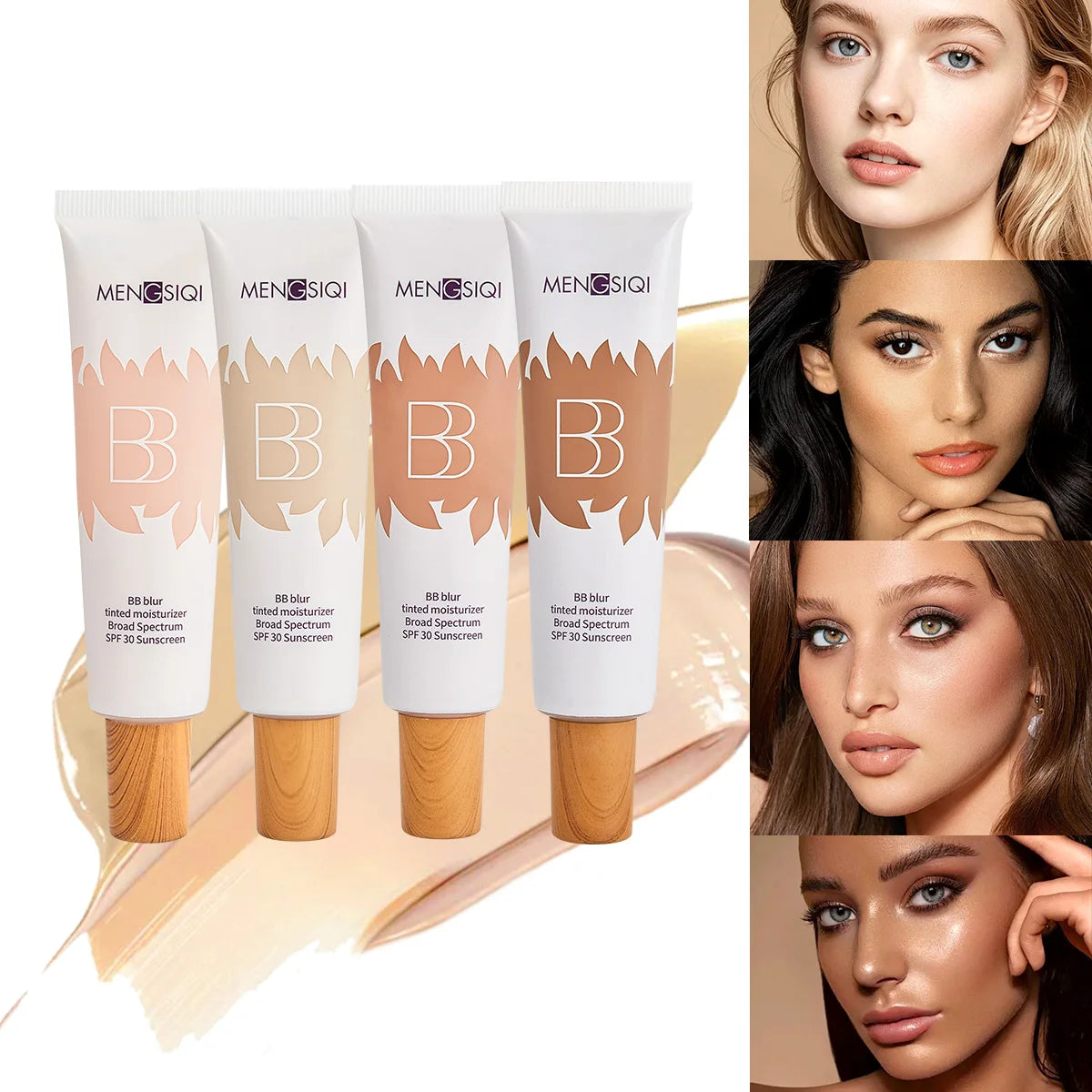 SPF30 BB Cream Base Makeup, Covering Defects, Spots on the Face, Black Eye Circles, Oil Control, Natural Summer Makeup