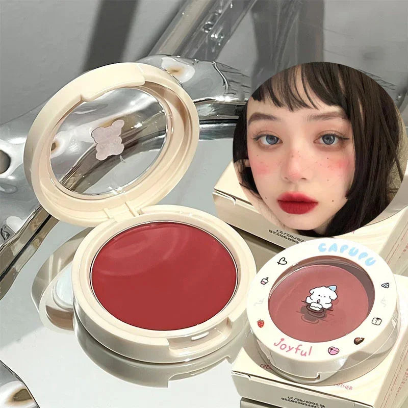 Monochrome Red Blush Cream Face Mineral Pigment Peach Nude Pink Matte Natural Mud Blusher Brighten Lasting Cheek Rouge Cosmetic - AliExpress 66