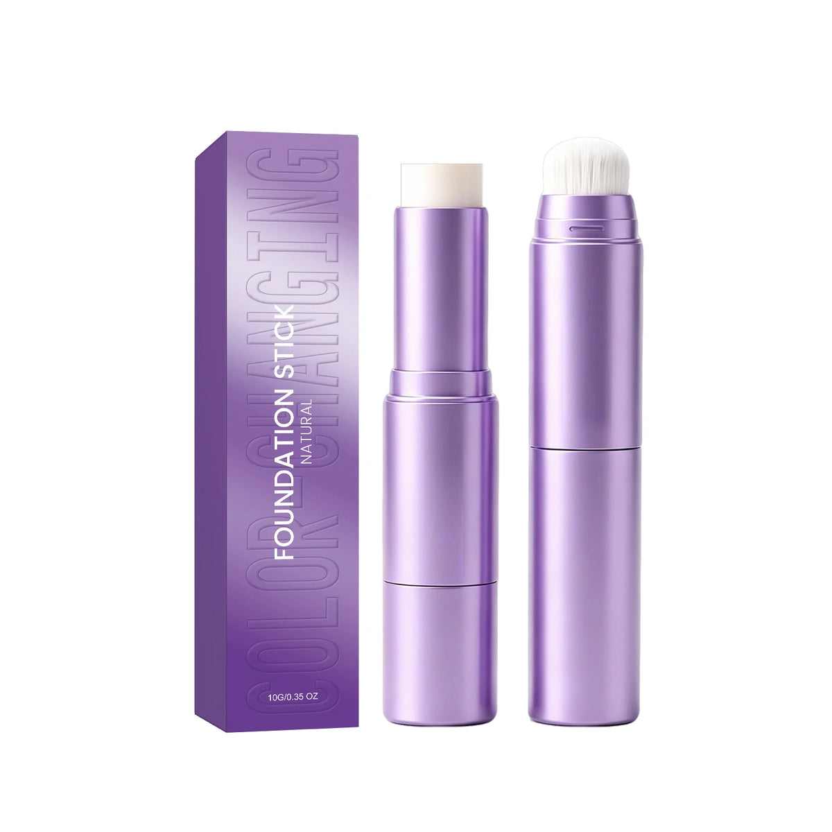 2 in 1 Color Changing Foundation Stick Waterproof Matte Full Cover Blemishes Pores Moisturizing Double-Headed Base Makeup Stick