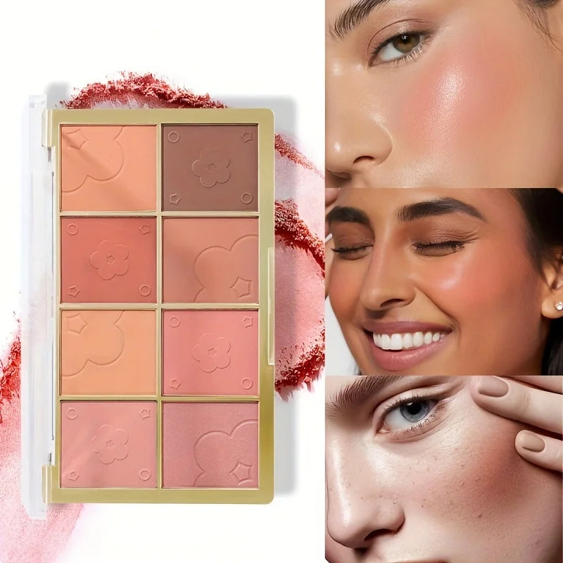 8-Color Matte Blush Palette Portable Sweatproof Long-Lasting Natural Cheek Makeup Skin-Fit Blusher Compact for Makeup Enthusiast - AliExpress 66
