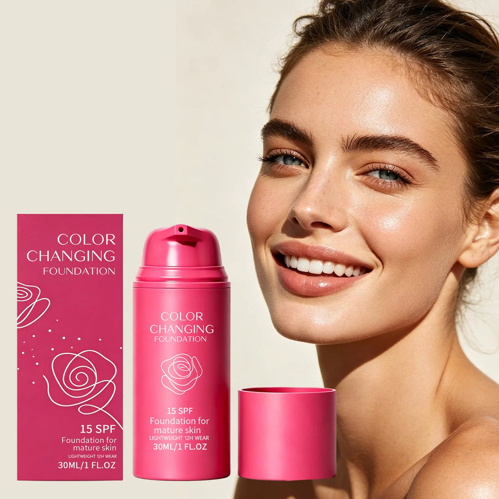 Temperature-Adjusting Foundation - Natural, Lightweight, Hydrating and Seamless Coverage for Daily Portable Use