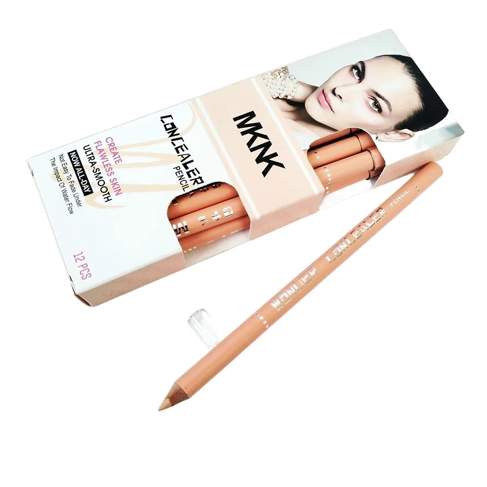 12pcs 2 Colors Face Concealer Pencil Can Perfection Conceal Blemish Dark Circle Wonder Concealer Pencil Evens Out Skin Tone