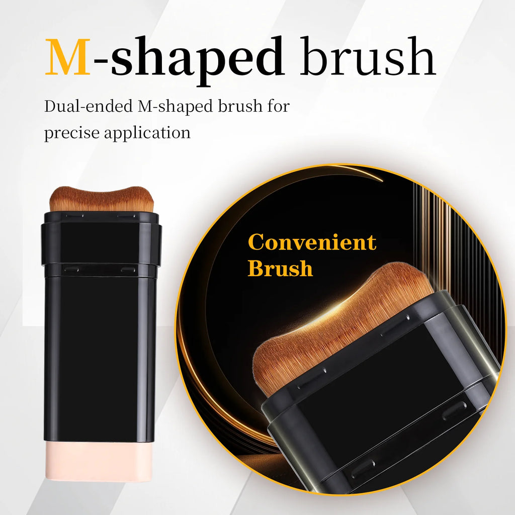 Concealing Foundation Stick 3 Colors with Built-In Brush - Cream Finish Lightweight Oil-control Long Lasting Waterproof Formula