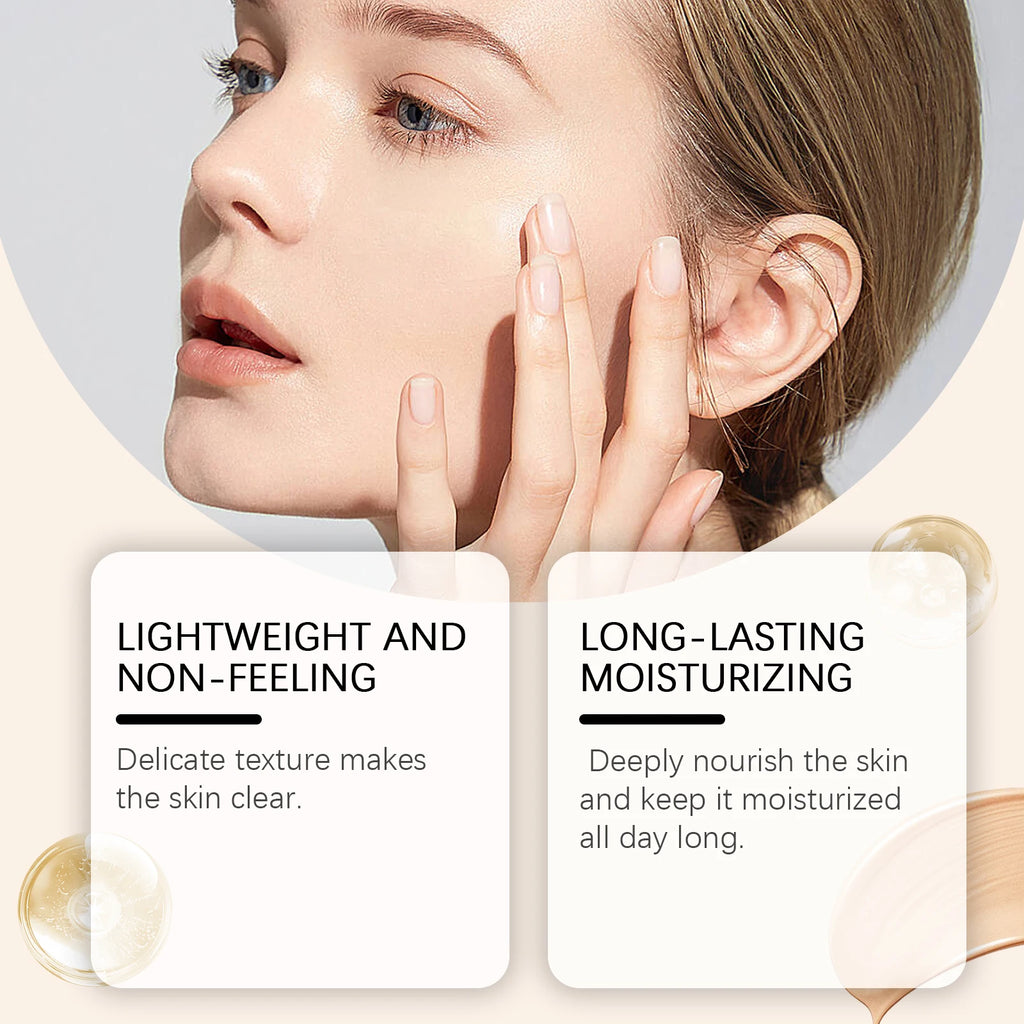 Moisturizing Protective Foundation, Lightweight, Hydrating, Luminous Matte, Clear, Smooth, Long-Lasting, and Doesn't Cake