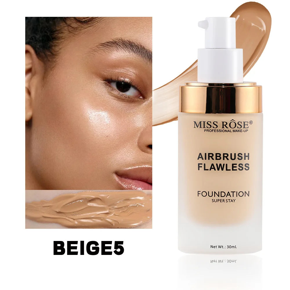 MISS ROSE Matte Full Coverage Concealer Foundation Cream Natural Hydrating Moisturizing Formula Long Lasting Oil Control Makeup