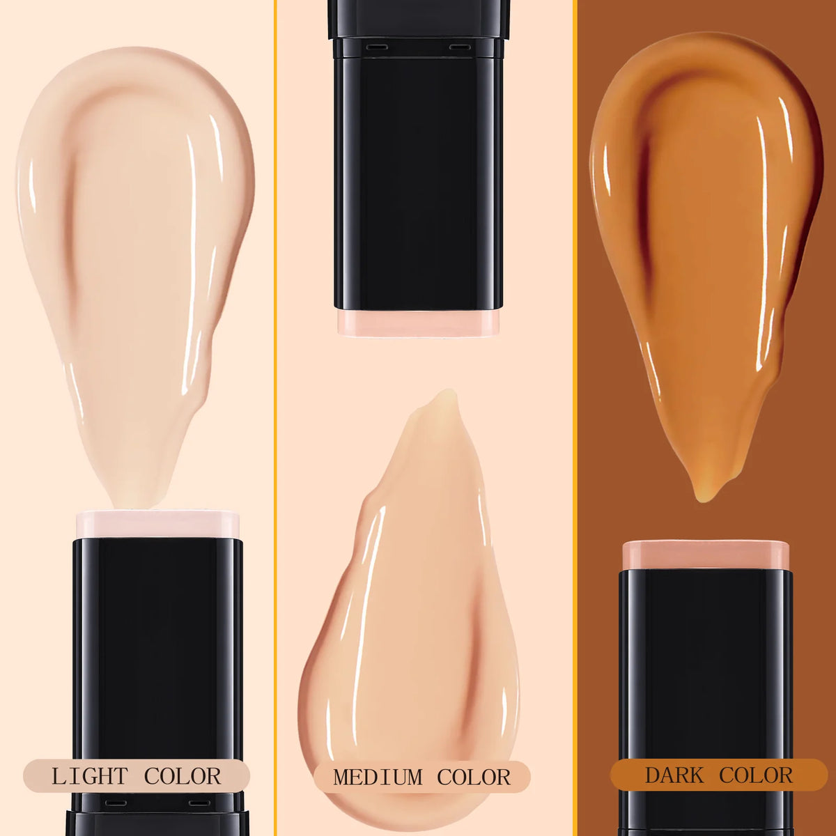 Concealing Foundation Stick 3 Colors with Built-In Brush - Cream Finish Lightweight Oil-control Long Lasting Waterproof Formula