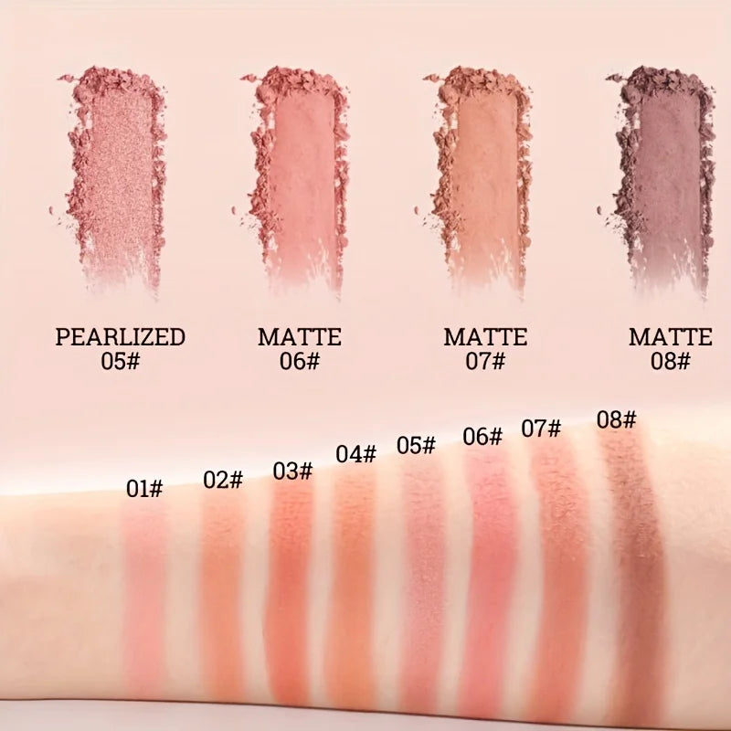 8-Color Matte Blush Palette Portable Sweatproof Long-Lasting Natural Cheek Makeup Skin-Fit Blusher Compact for Makeup Enthusiast - AliExpress 66