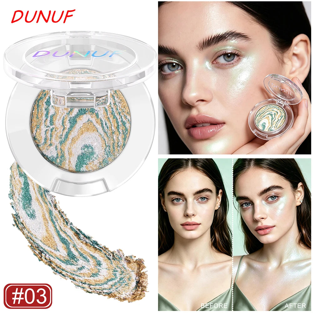 Marble Swirl Single Highlighter Shimmer Pearlescent Powder Multi?use Eyeshadow Blush Face Contour Brightening Cosmetics