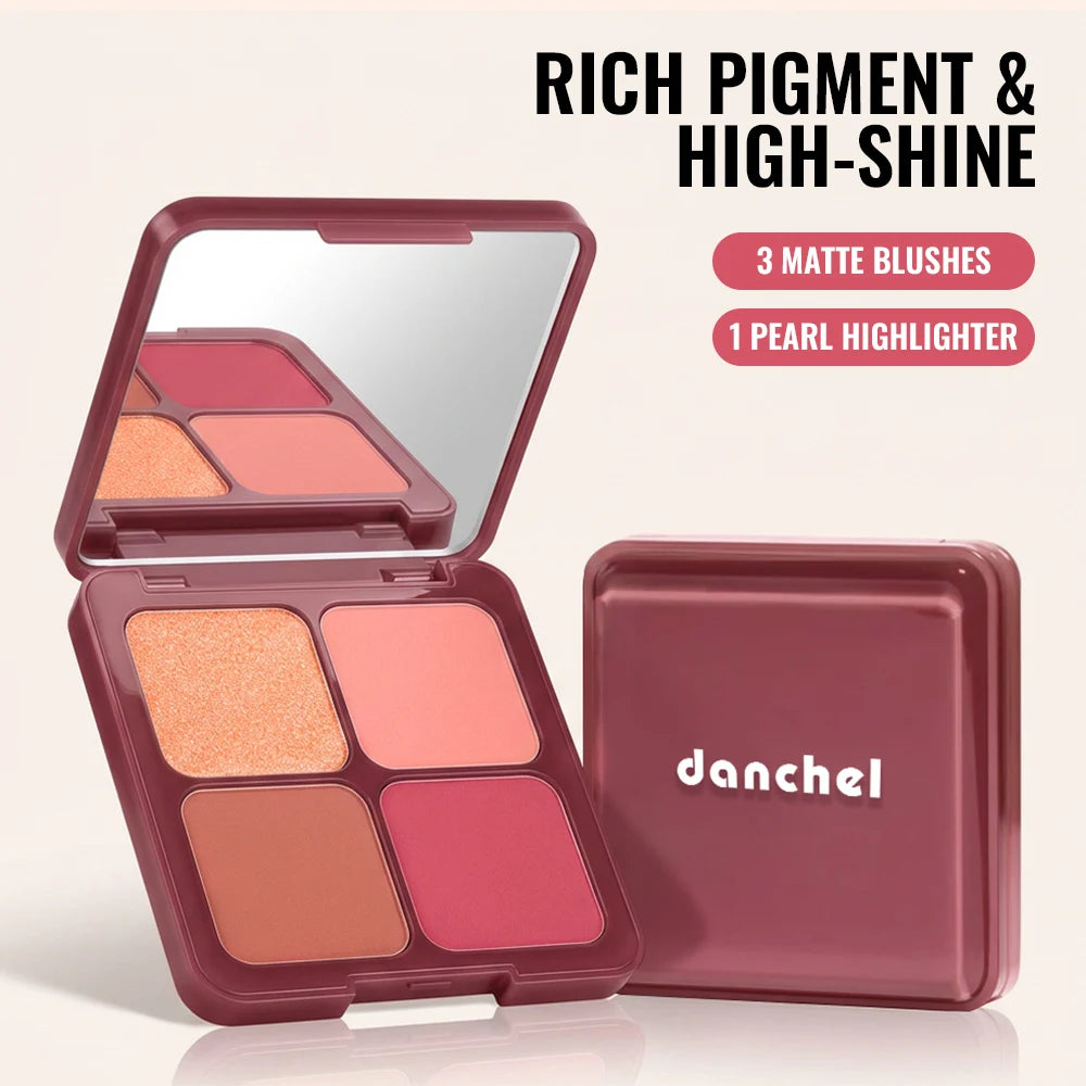 Blur Filter Blush Palette Creating 3D Contours Brighten Skin Soft-focus Filtered Matte Finish 3 Blushes 1 Highlighter Palette