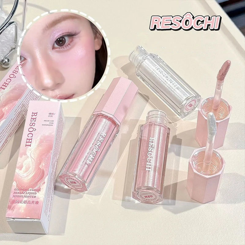 Liquid Highlighter for Face, Natural Dewy Glow Illuminator, Multi Use Shimmer Stick for Cheeks Eyes Nose, Brightening Makeup - AliExpress 66
