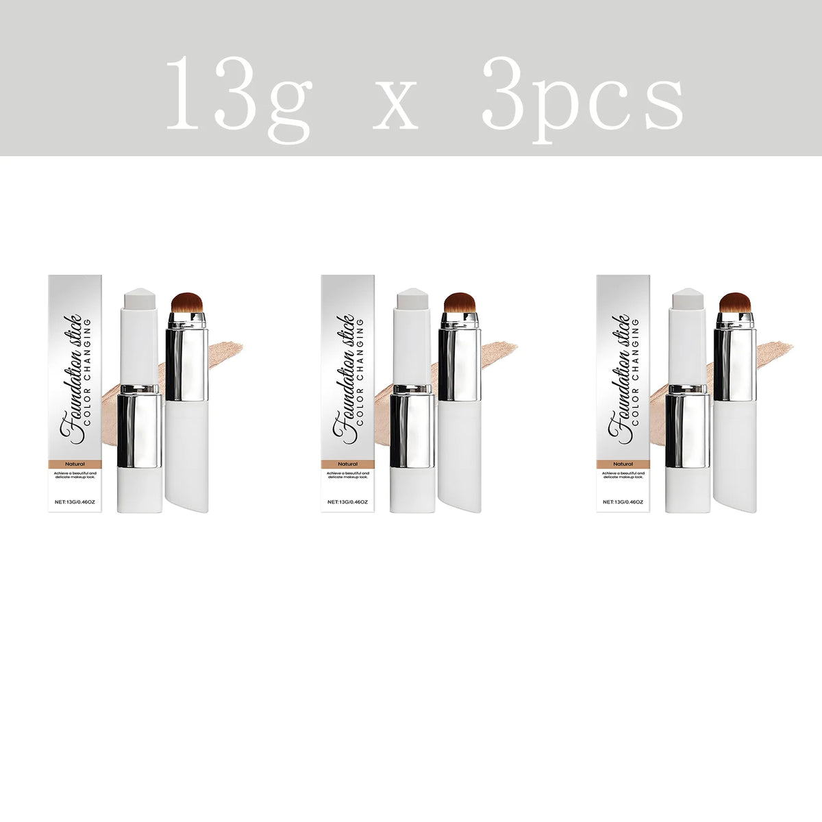 Natural Color 2-in-1 Color-Changing Foundation Stick - Lightweight, Hydrating Formula for Sheer Coverage and Long-Lasting Wear
