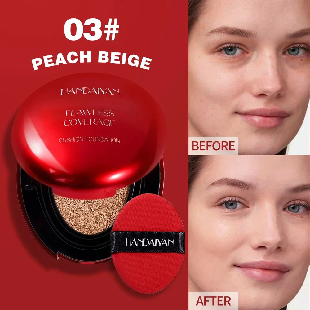 Air Cushion Foundation Light Natural Concealer Red Shell Foundation Natural Brighten Skin Color Long Lasting Makeup Foundation - AliExpress 66