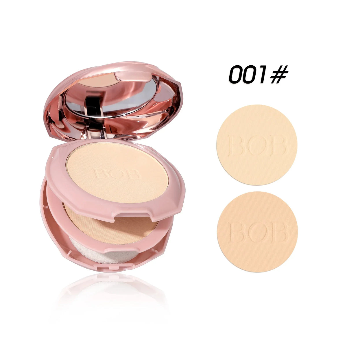 BOB Long Wear Matte Pressed Powder Oil Control Concealer Brightening Portable Touch Up Dual Layer Powder