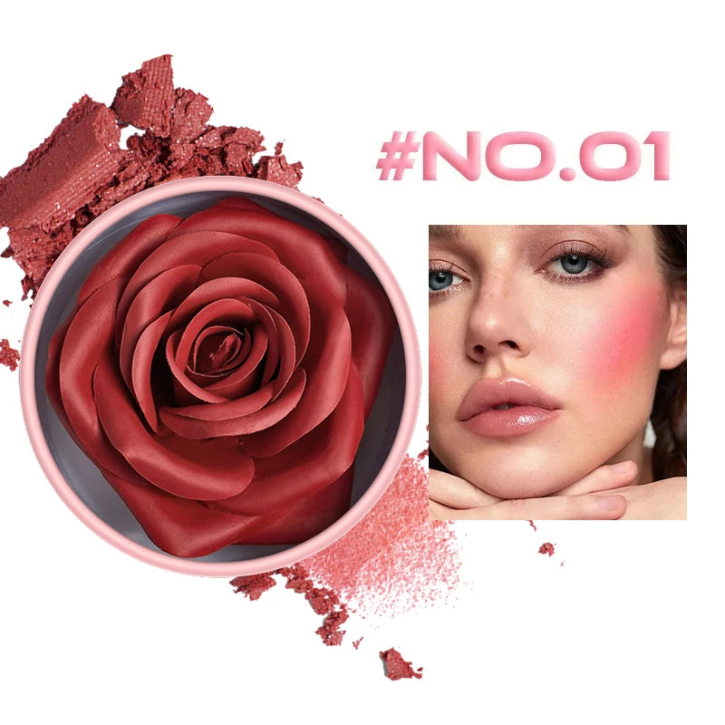 4 Color Rose Petal Blush Makeup Matte Natural Waterproof Highgloss Contour Set Flower Blusher Pigment Face Blush Makeup Cosmetic - AliExpress 66