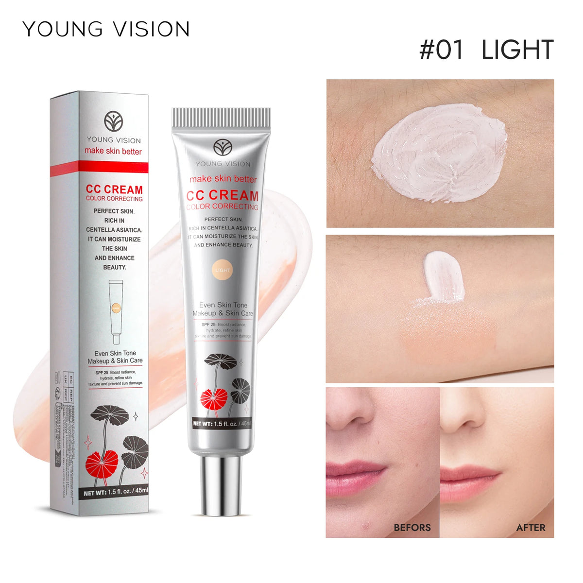YOUNG VISION 2-Color Light Delicate Repair Color Change Isolation CC Cream Watery Thin Natural Nude Sunscreen Concealer Liquid - AliExpress 66