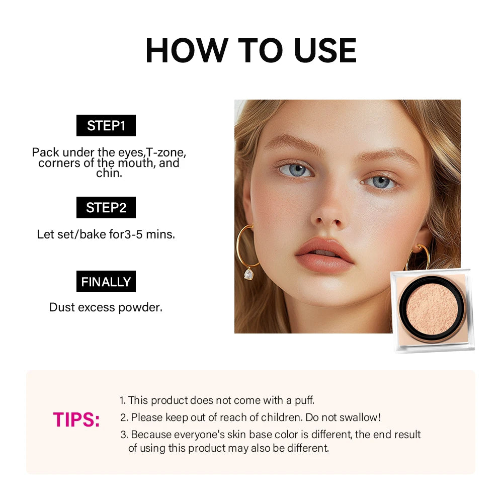 Loose Baking&Setting Powder Long Lasting Oil Control Natural Face Matte Waterproof BrighTening Loose Powder Makeup Cosmetics - AliExpress 66