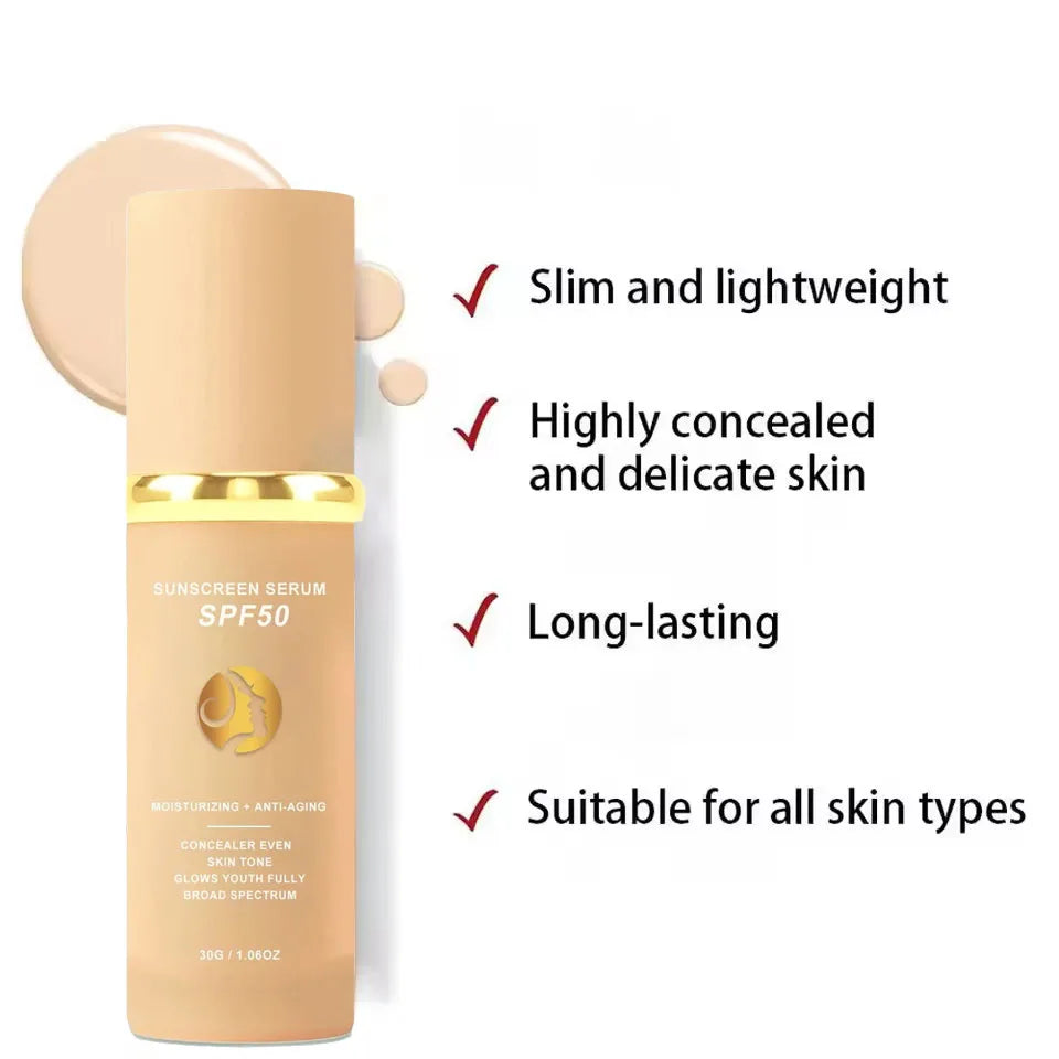 4-in-1 Foundation Liquid Makeup 4 In 1 Foundation Light Spectrum Sunscreen Serum Liquid Hydrating Full Coverage Concealer SPF 50 - AliExpress 66