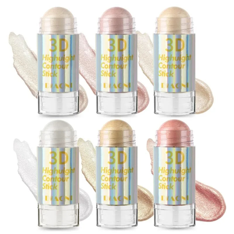 6 Colors 3D Face Brighten Highlighter Bar Cosmetic Face Contour Bronzer Shimmer Highlighter Stick Concealer Cream Makeup tool - AliExpress 66