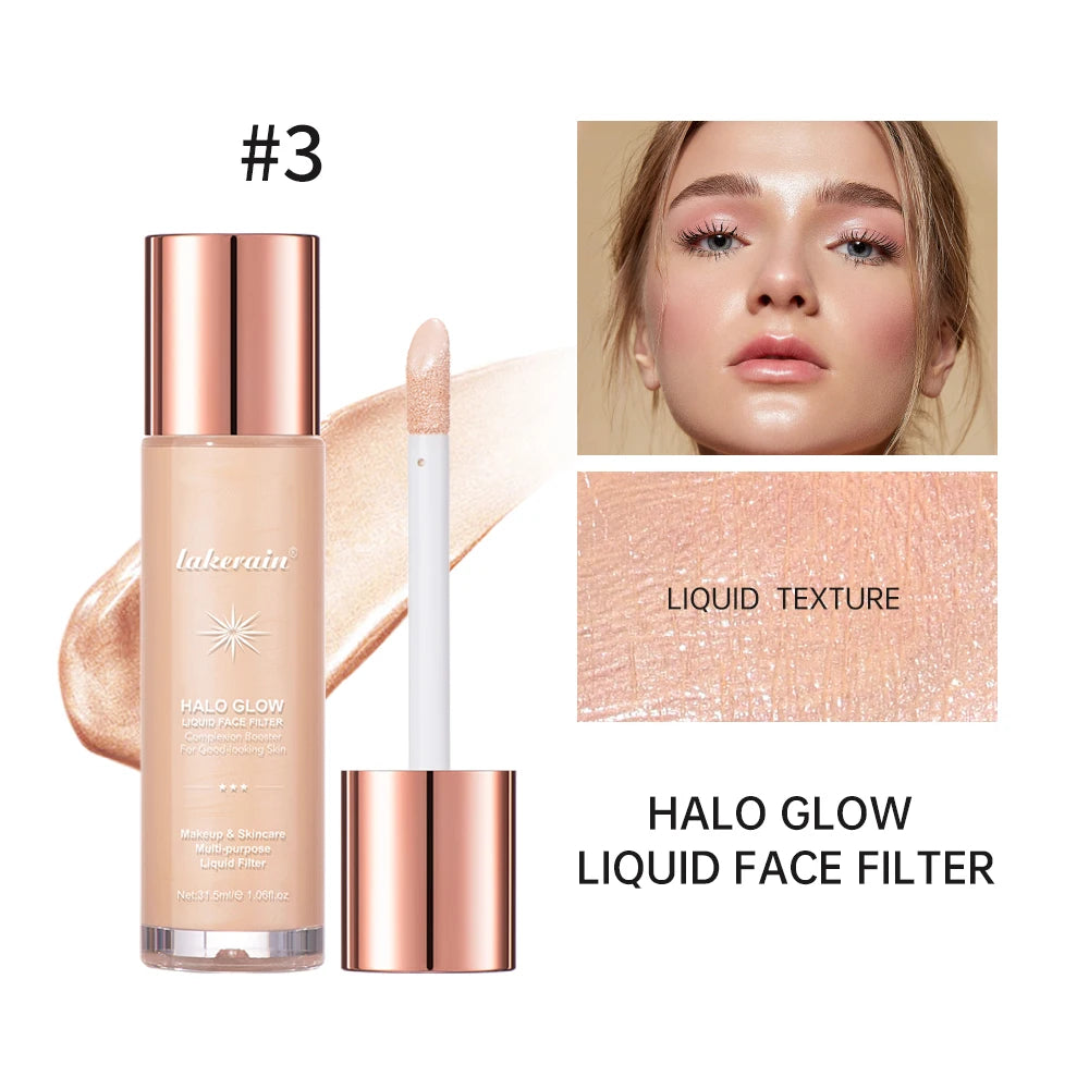 Halo Glow Liquid Filter Liquid Highlighter Face Contouring Pearlescent Makeup Brightener Bronzer Glow Body Face Contour Shimmer - AliExpress 66