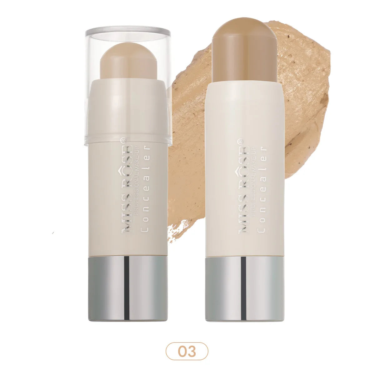 MISS ROSE Long Lasting Concealer Stick - Lightweight Full Coverage Brightening Skin Tone Facial Makeup Pen Cosmetics