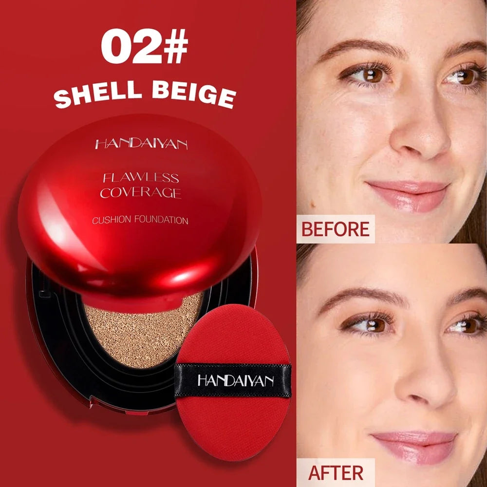 Air Cushion Foundation Light Natural Concealer Red Shell Foundation Natural Brighten Skin Color Long Lasting Makeup Foundation - AliExpress 66