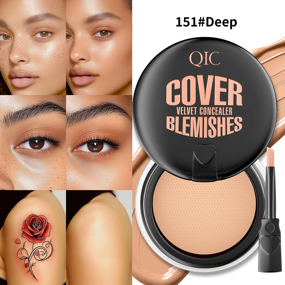 QIC Hydrating Eye Brightening Concealer Contour Cream Full Coverage Long Lasting Correcting Eye Concealer, Perfect Look Makeup - AliExpress 66