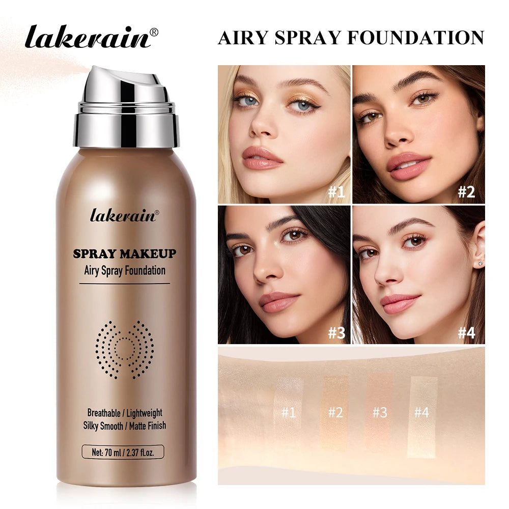 Lakerain Foundation Spray Silky Matte Finish Even Skin Tone Waterproof Sweat-resistant Breathable Foundation Make-up Spray - AliExpress 66
