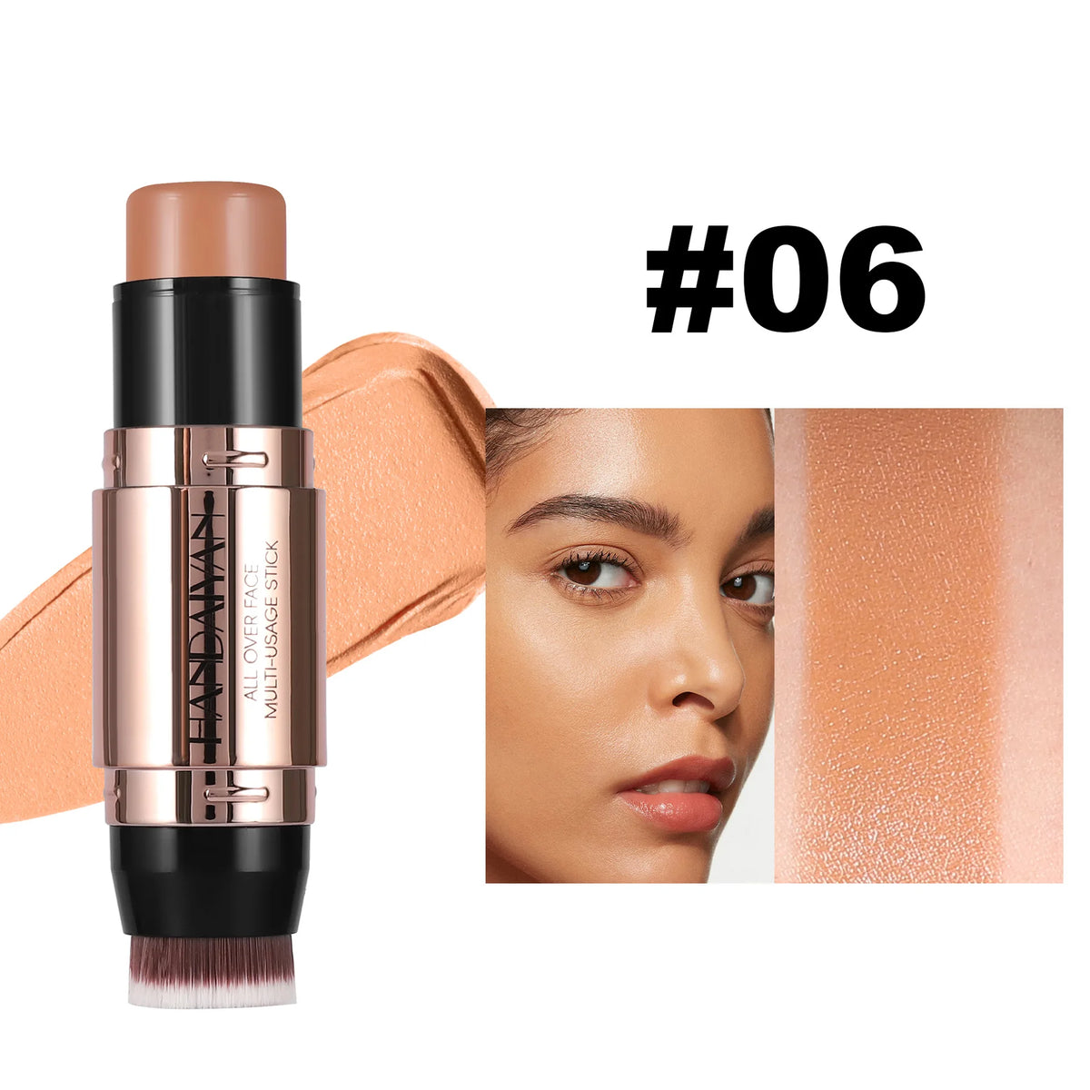 Double Head Highlighter Stick Contour Stick Waterproof Natural Silky Smooth Face Contouring for Nose Shadow With Makeup Brushes - AliExpress 66