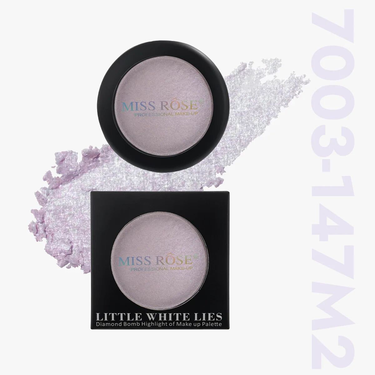 MISS ROSE Round Creamy Highlight Contour Palette, Skin-friendly Shiny Effect, Face Contour Modification Daily Makeup Cosmetic